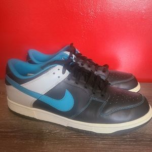 NIKE DUNK LOW 2008 Black Neo Turquoise Blue White Mens Size10.5 Shoes 318019-041